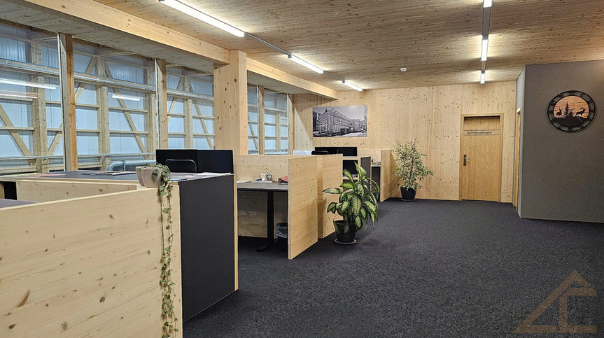 LC-Holzbau, Holzbau, Halle, Gewerbehalle, Produktionshalle, Werkhalle, Schreinerei, Zimmerei, Prättigau, Jenaz