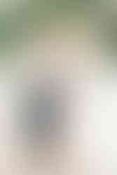 Couple standing together near garden fountain in Highland Park.