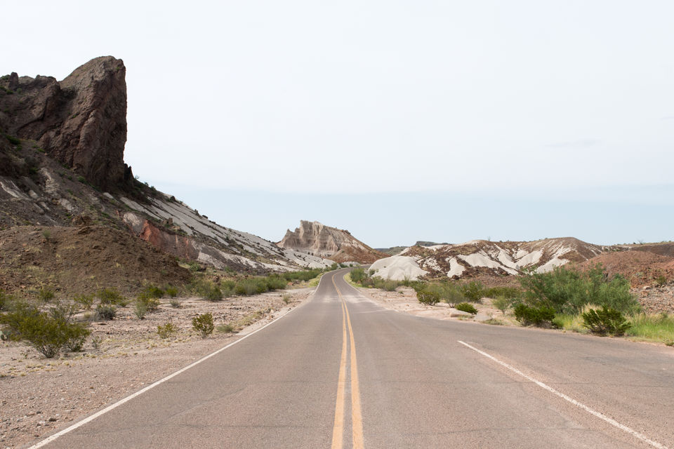 Big Bend National Park Road in the Chihuahuan Desert, Texas