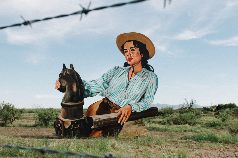 Giant Movie Art Installation Elizabeth Taylor (creator: John Cerney) | Marfa, Texas