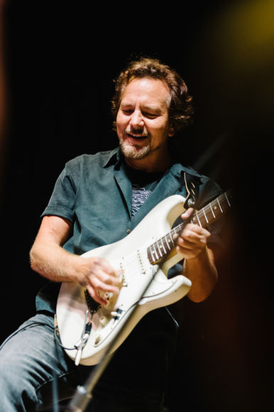 Eddie Vedder performing on stage during private Dallas company party.