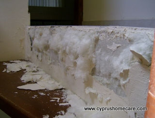Full blown Efflorescence due to rising damp