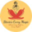 Logo with a genie above red chilies on yellow background. Text reads: Stevie's Curry Magic, Where Every Night is Curry Night!