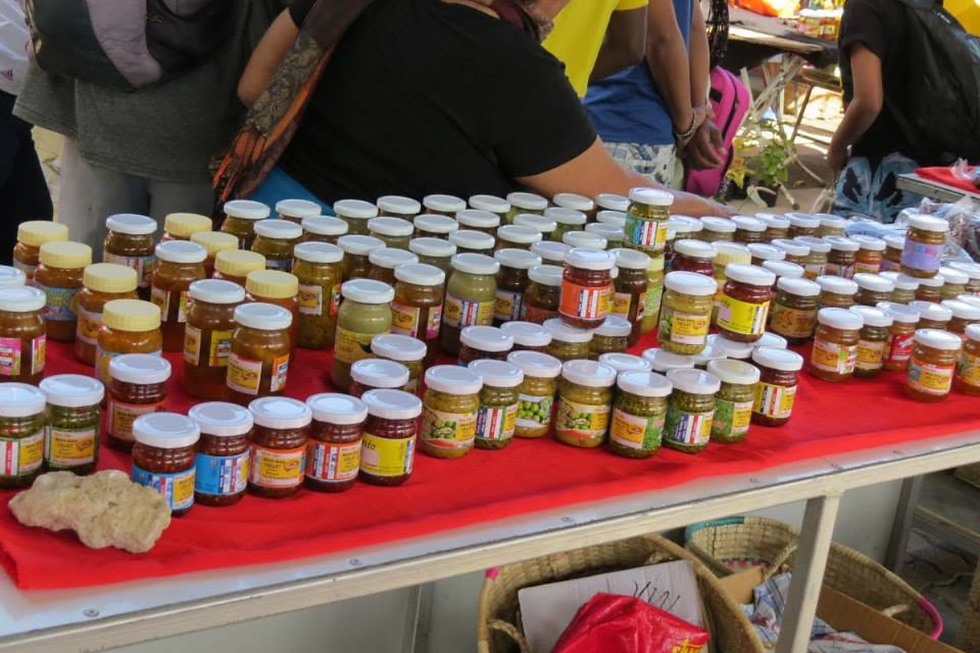 Marché de Port Mathurin, capitale de l'île Rodrigues et ses produits locaux