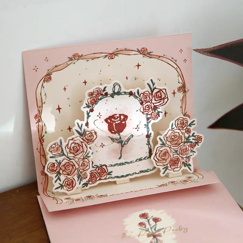 3D Rose Card