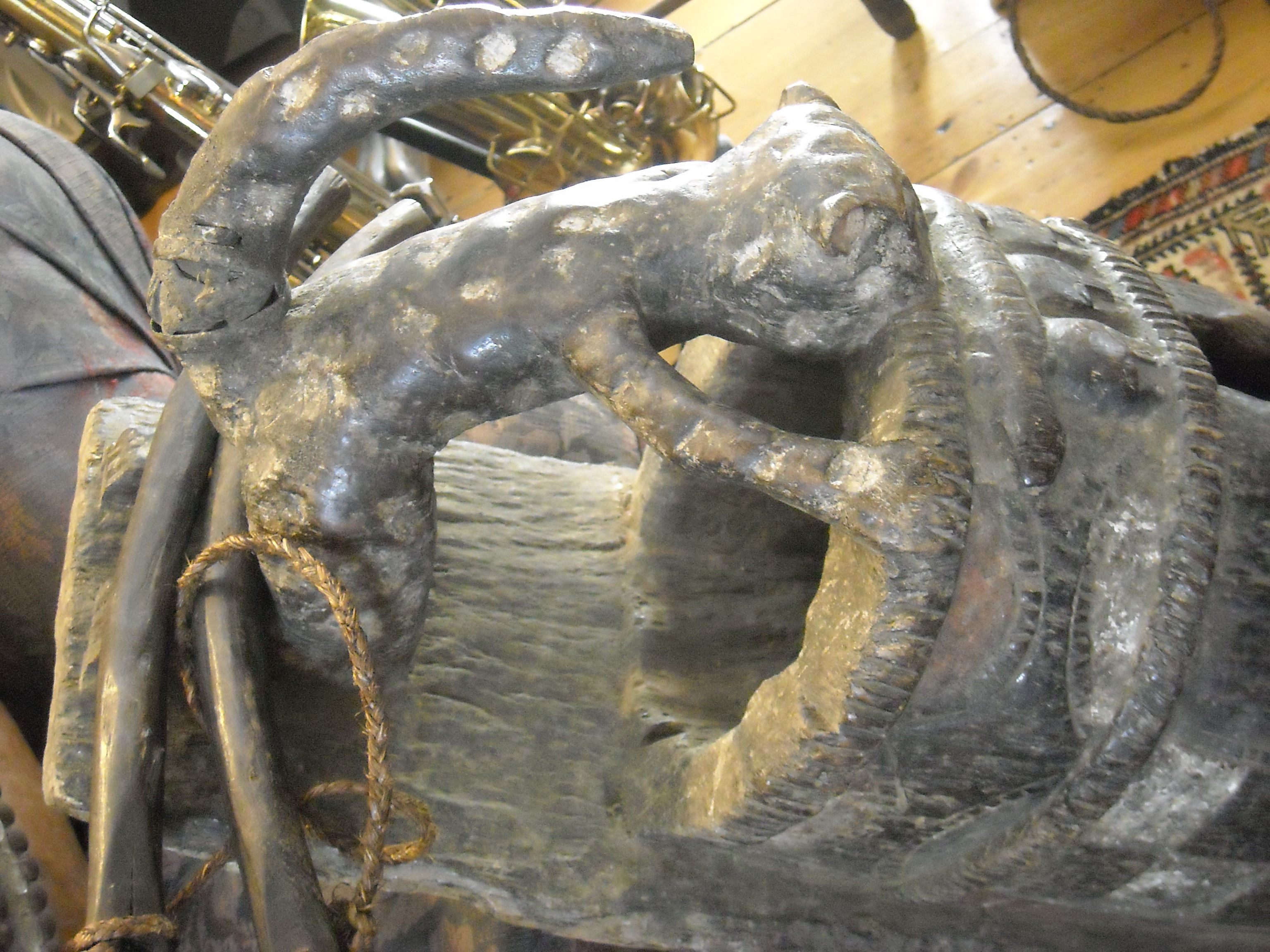 Benin leopard wood drum