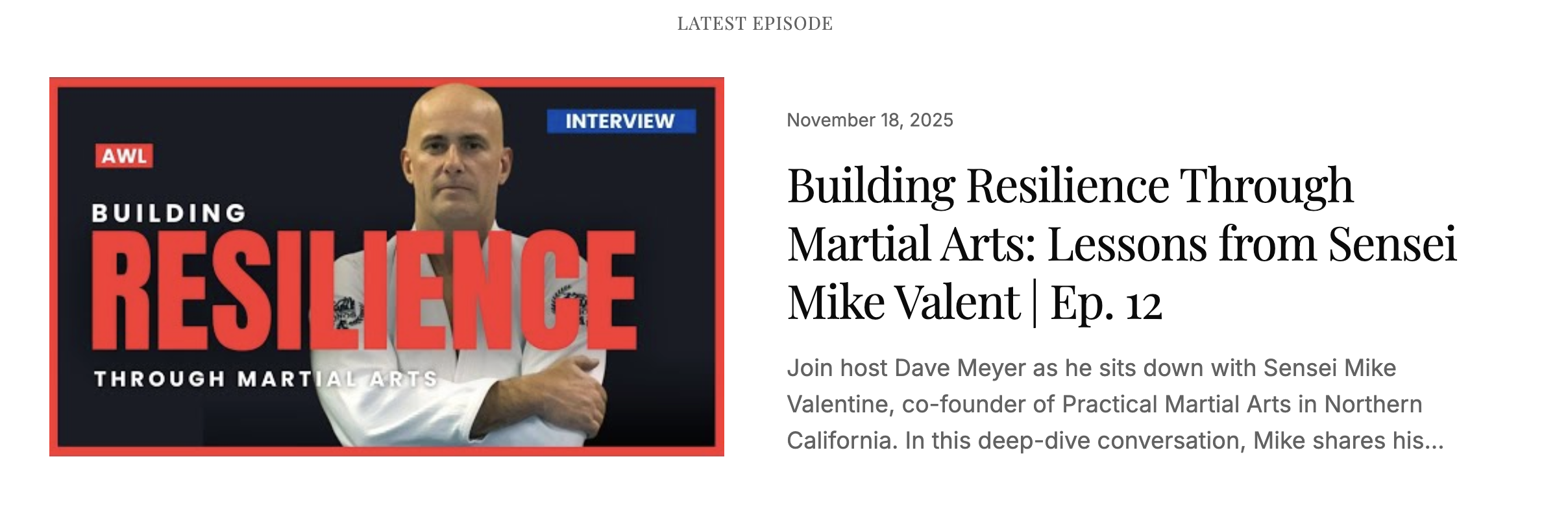 David Meyer Podcast - The Ageless Warrior - Interview with Mike Valentine