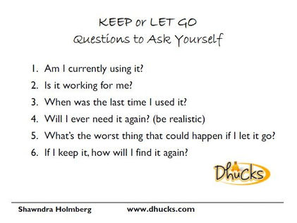 Keep or Let Go — Questions to Ask Yourself