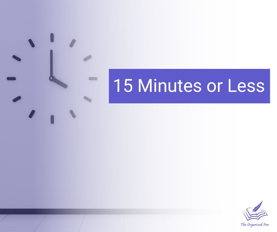 clock - The Organized Pen - 15 minutes or Less
