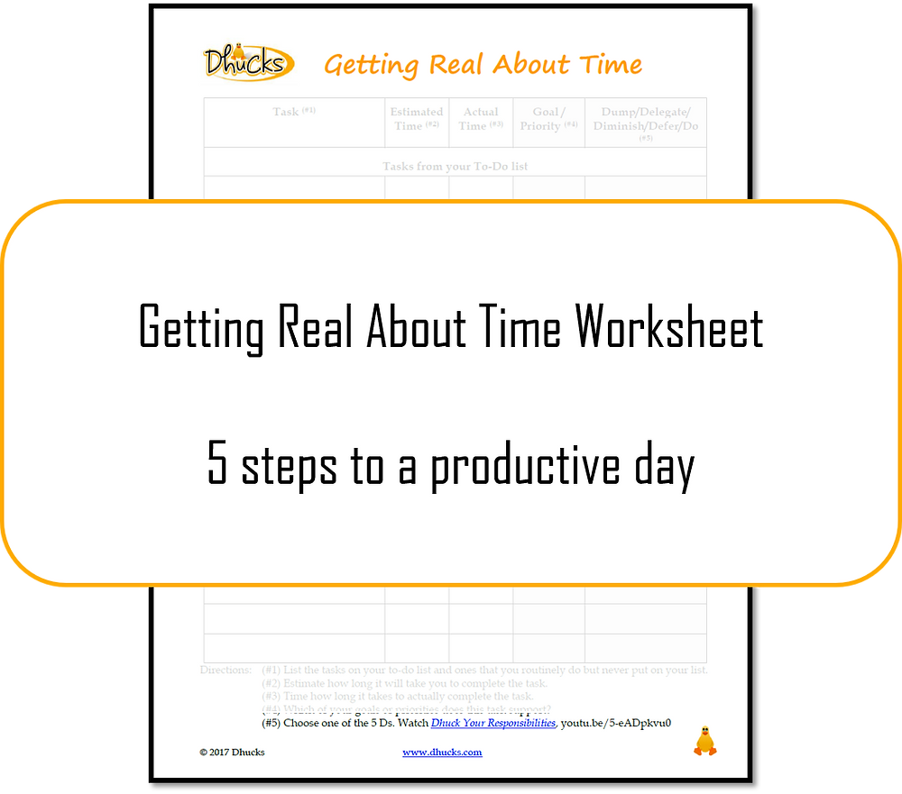 Getting Real About Time worksheet - 5 steps to a productive day