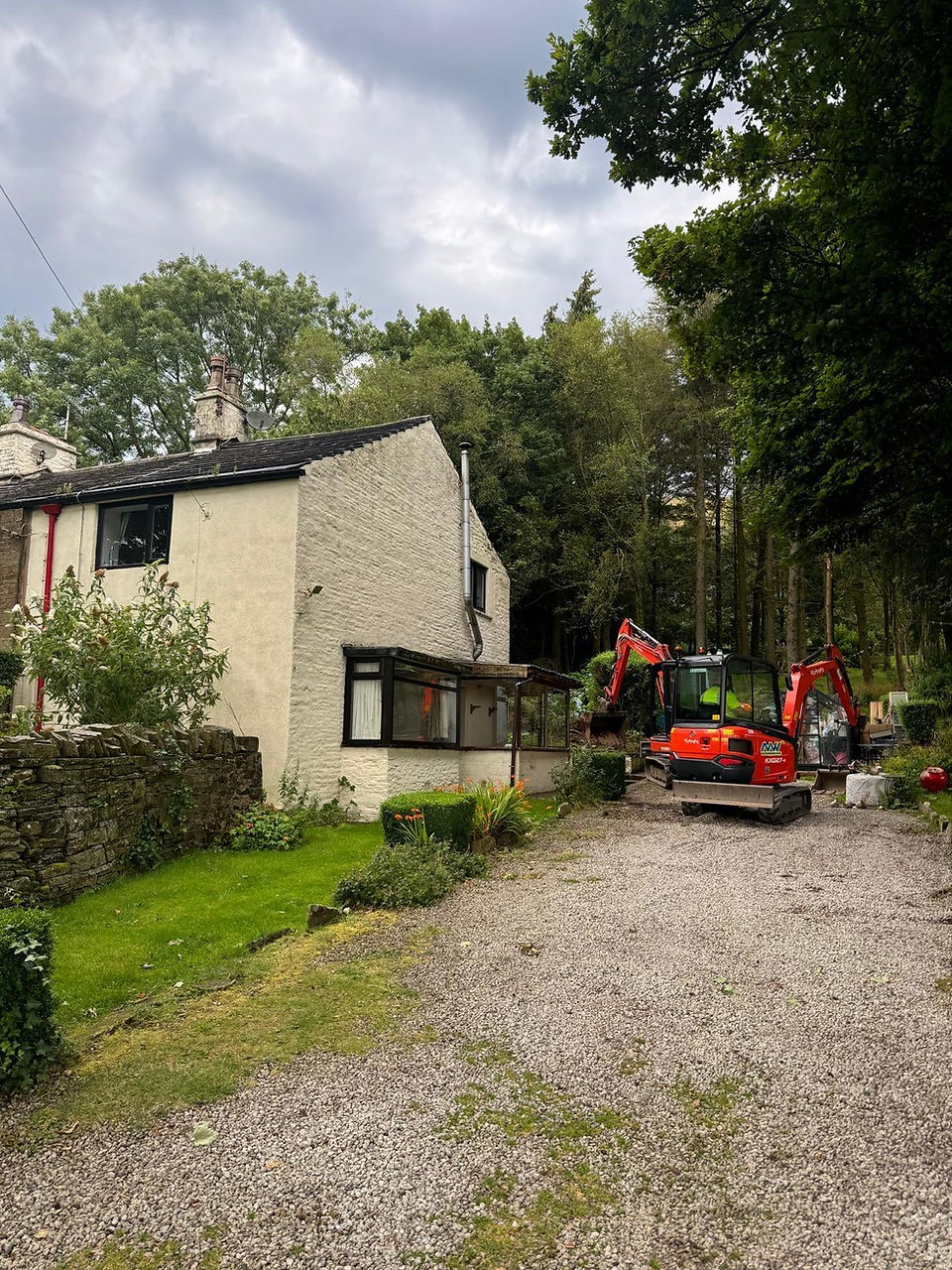 The team at NW Groundwork were tasked with clearing the area where the extension was to be built and then digging the footings for the new building.