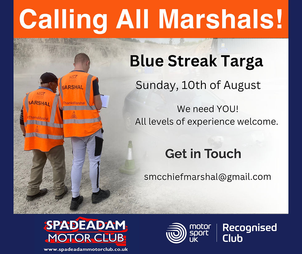 Marshals are required for the Blue Streak Targa