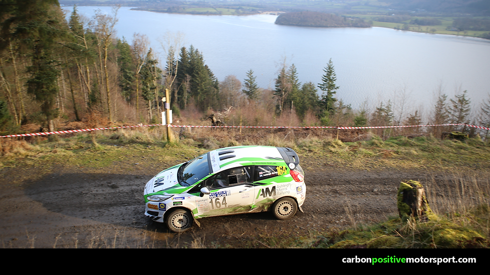 Ashleigh Morris competing on the Malcolm Wilson Rally in her Fiesta R200. Photo credit: Andrew Farqhuar