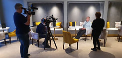 A group of people in Burnley Film Studio
