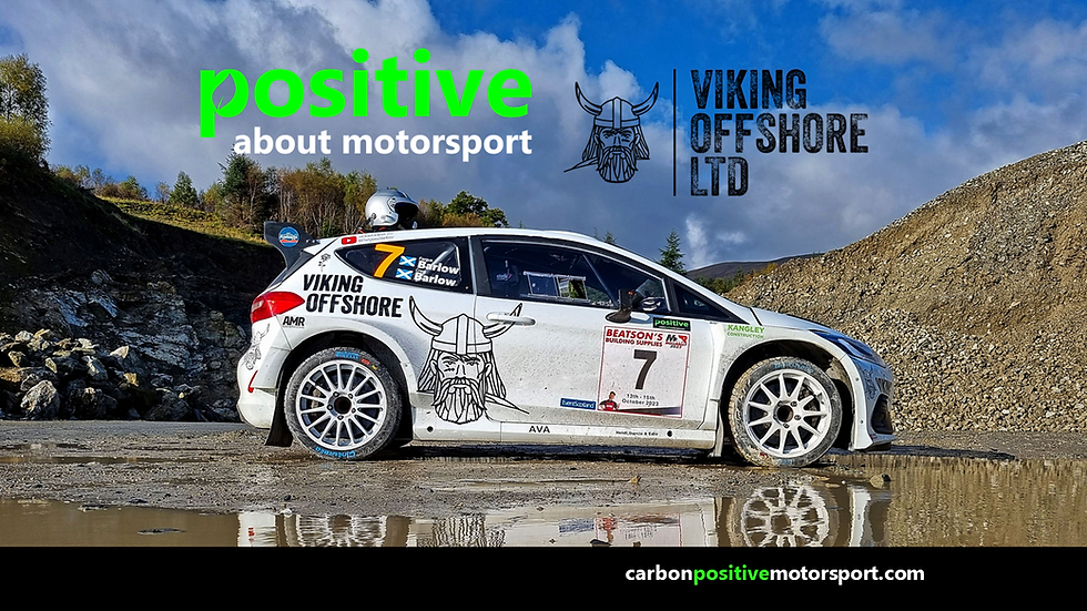 six Viking Offshore team supported cars for Fergus Barlow, John McCrone, Scott MacBeth, Brian Ross, Brett Mackenzie, and new junior driver April Blair will have their entire season's CO2e from fuel usage offset by Carbon Positive Motorsport