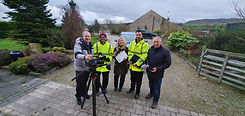 A film crew stood outside Burnley Film Studio