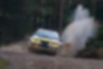 A rally car competing on the Riponian Stages Rally 2025. Photo Rally Media UK.