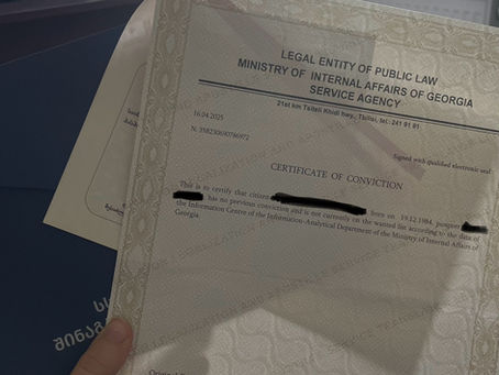 Police record certificate for USA