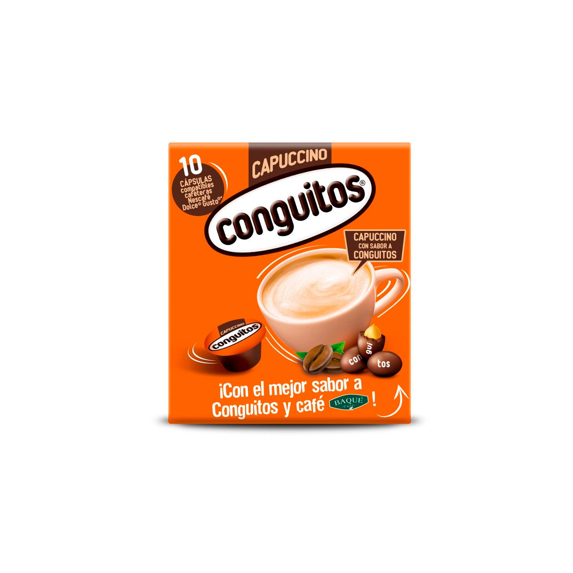 BAQUÉ - Cápsula de Café Cappuccino Conguitos X10