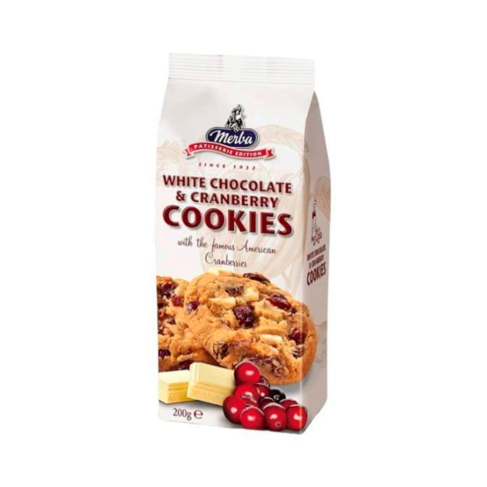 MERBA - Patisserie Ed.Cookies ChWhite/Cranberry200g