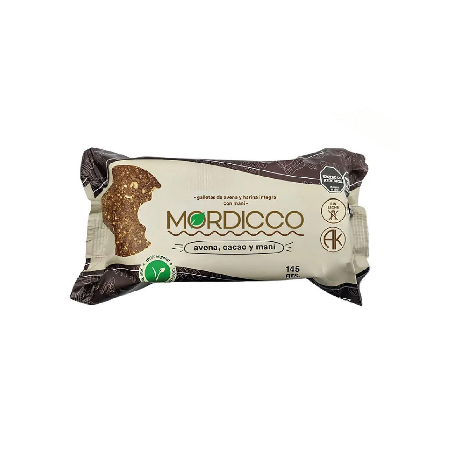 MORDICCO - Galleta avena c/cacao y mani 145gr