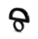 Μαύρο δαχτυλίδι "Arch" από πλέξιγκλας 5 mm σε ιδιαίτερο σχεδιασμό με ειδική επεξεργασία λείανσης και κλειστή βάση.