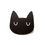 Μικρογραφία: Καρφίτσα "Kitty" από μαύρο ματ πλέξιγκλας. Διάσταση: 7x7 cm
