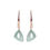 Μικρογραφία: Σκουλαρίκια κρεμαστά "Green Triangle", μοντέρνα από πράσινο κρυσταλλάκι με επιμεταλλωμένα στοιχεία από ορείχαλκο.