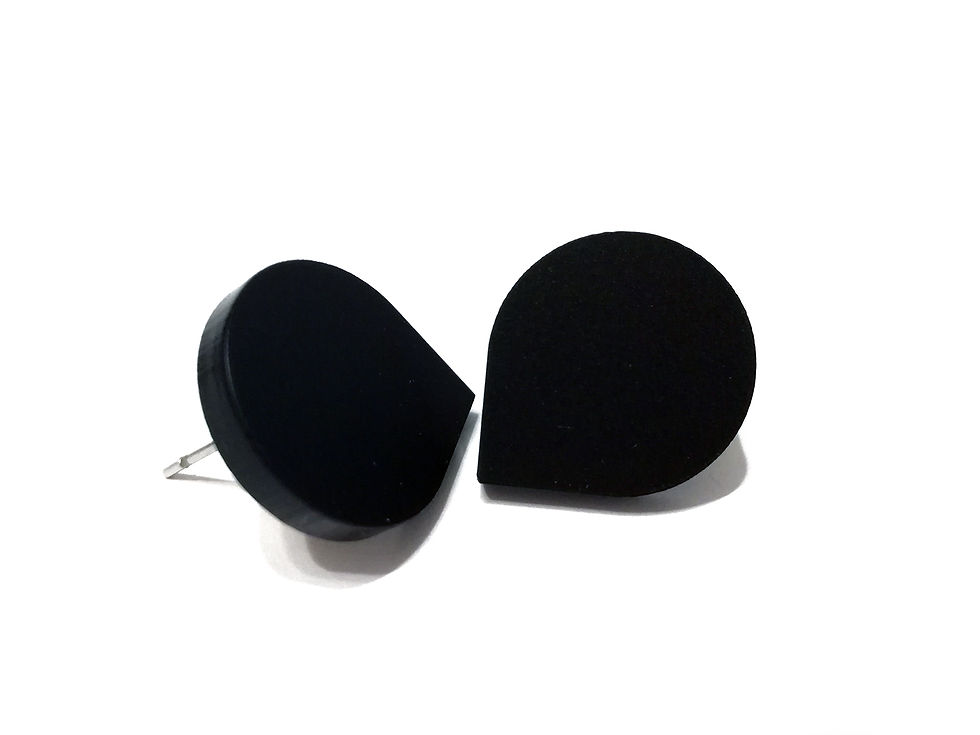 Μικρογραφία: Σκουλαρίκια "Drop" από πλέξιγκλας σε τρεις χρωματισμούς, με επιμεταλλωμένα ορειχάλκινα ή ατσάλινα καρφάκια.