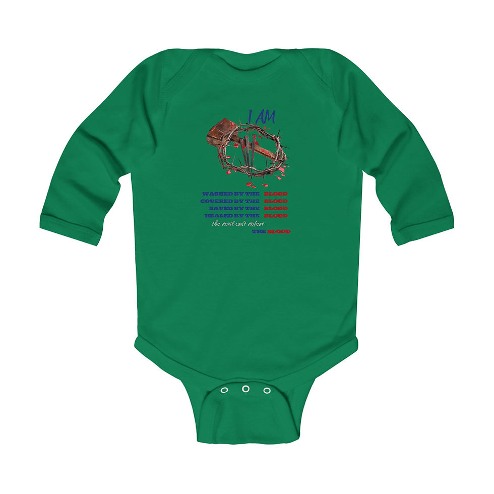 Thumbnail: Washed By The Blood Infant Long Sleeve Bodysuit