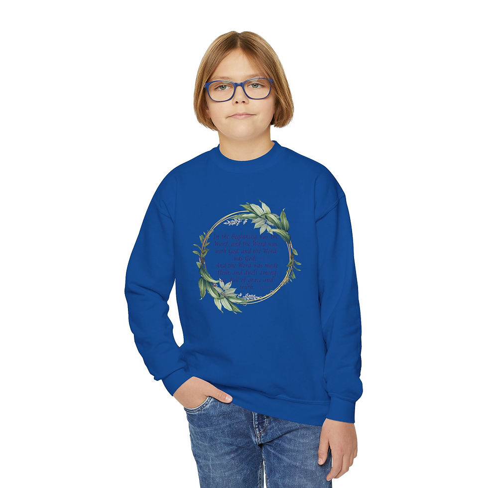 Thumbnail: In The Beginning Youth Crewneck Sweatshirt