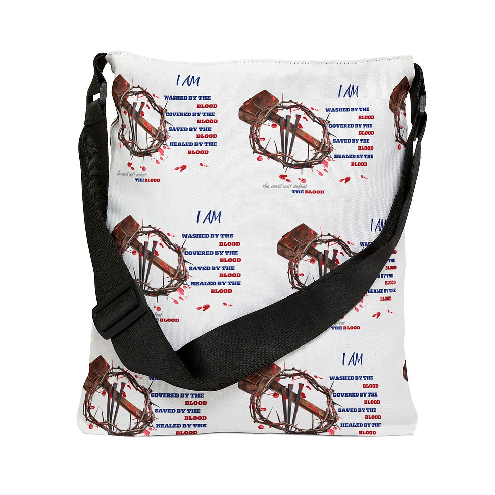 Thumbnail: Washed By The Blood Adjustable Tote Bag 