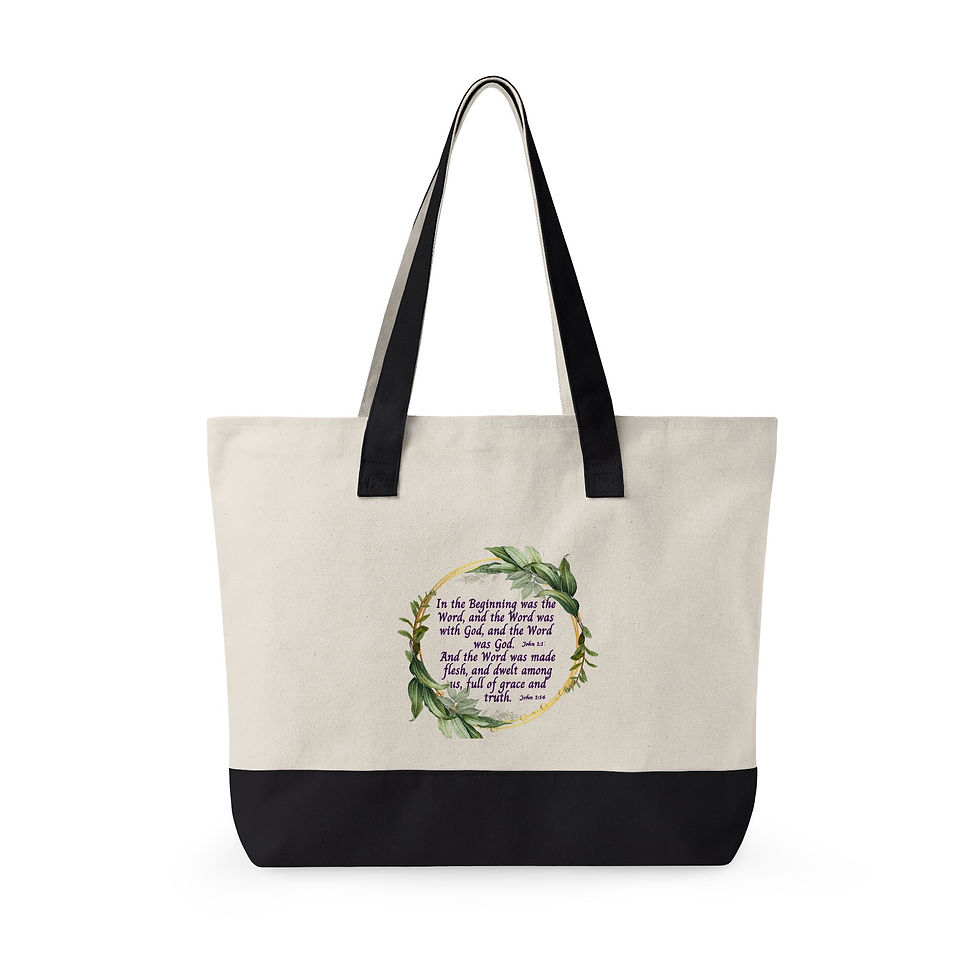 Thumbnail: In the Beginning Zippered Canvas Tote