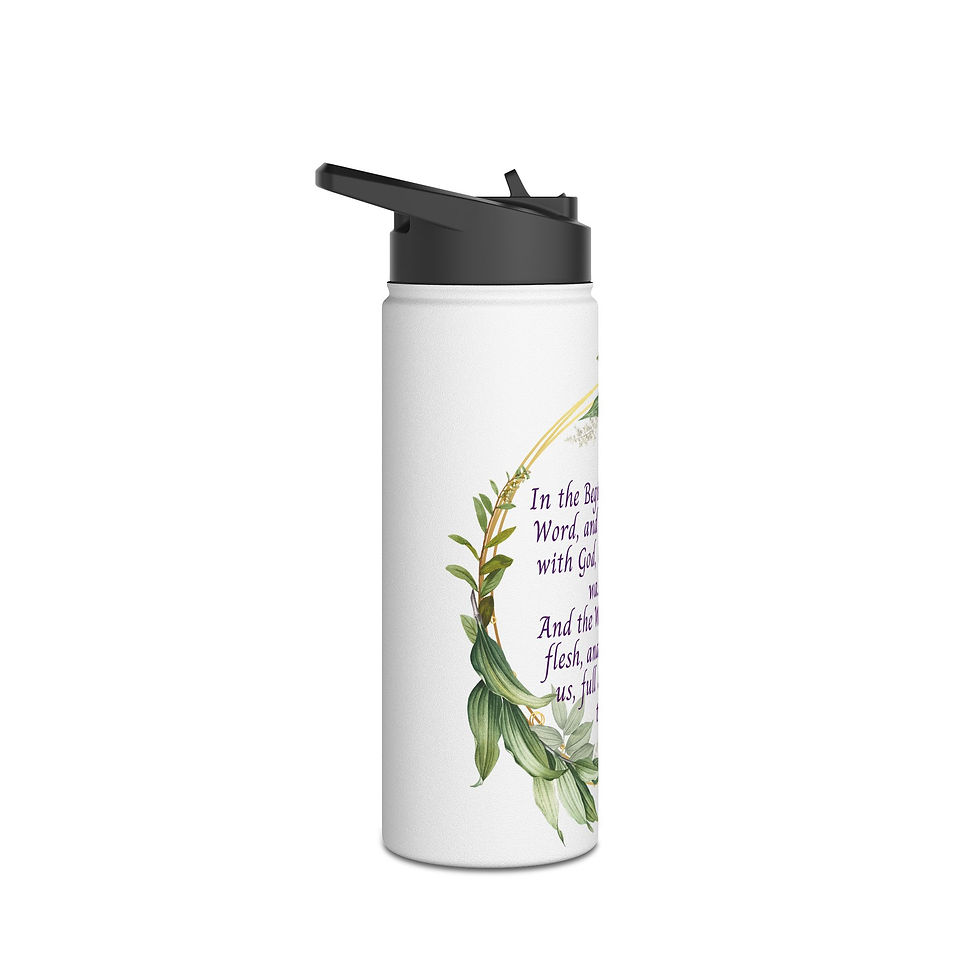 Thumbnail: In the Beginning Stainless Steel Water Bottle, Standard Lid
