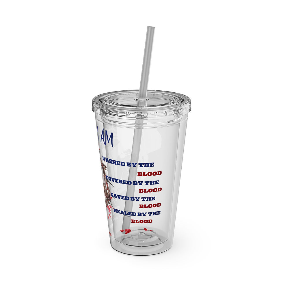 Thumbnail: Washed By The Blood Sunsplash Tumbler with Straw, 16oz