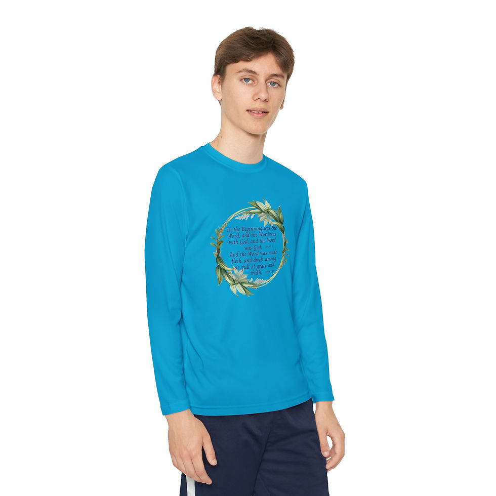 Thumbnail: In The Beginning Youth Long Sleeve Competitor Tee
