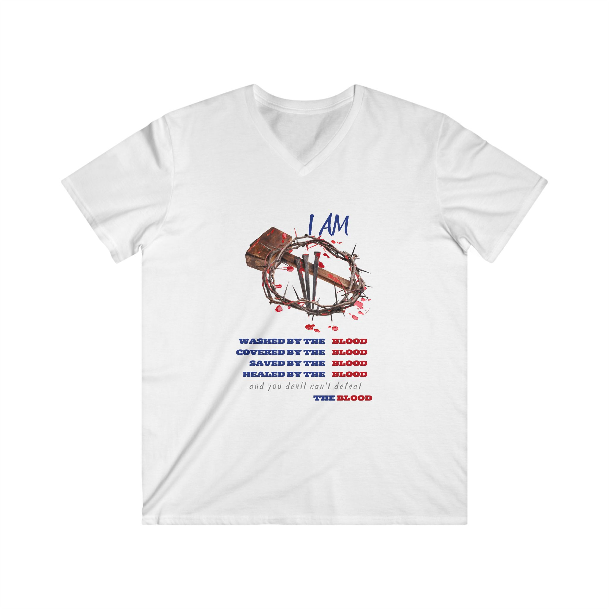 Washed in the Blood Men's Fitted V-Neck Short Sleeve Tee