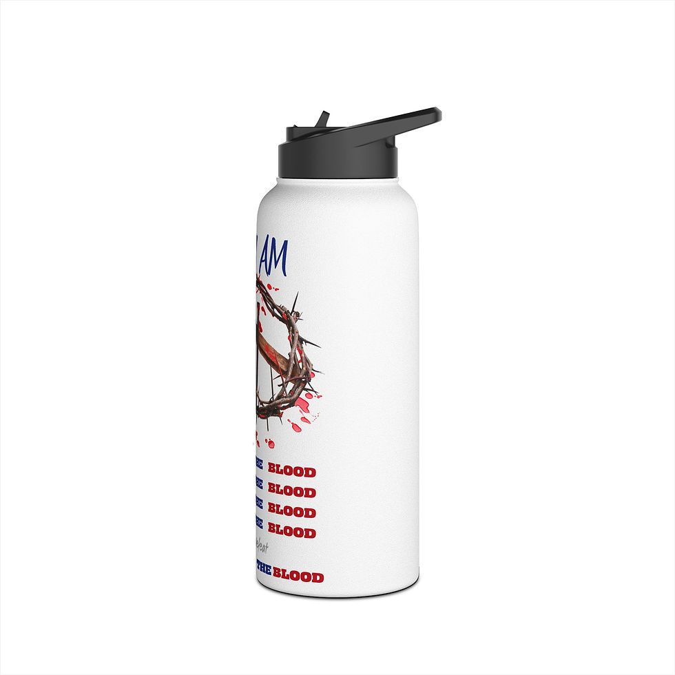 Thumbnail: Washed By The Blood Stainless Steel Water Bottle, Standard Lid