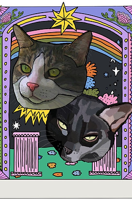 Cat Pet Commission | Clem & Gim Creative Co. | Clem and Gim Creative Co. | local illustrator in orlando, fl