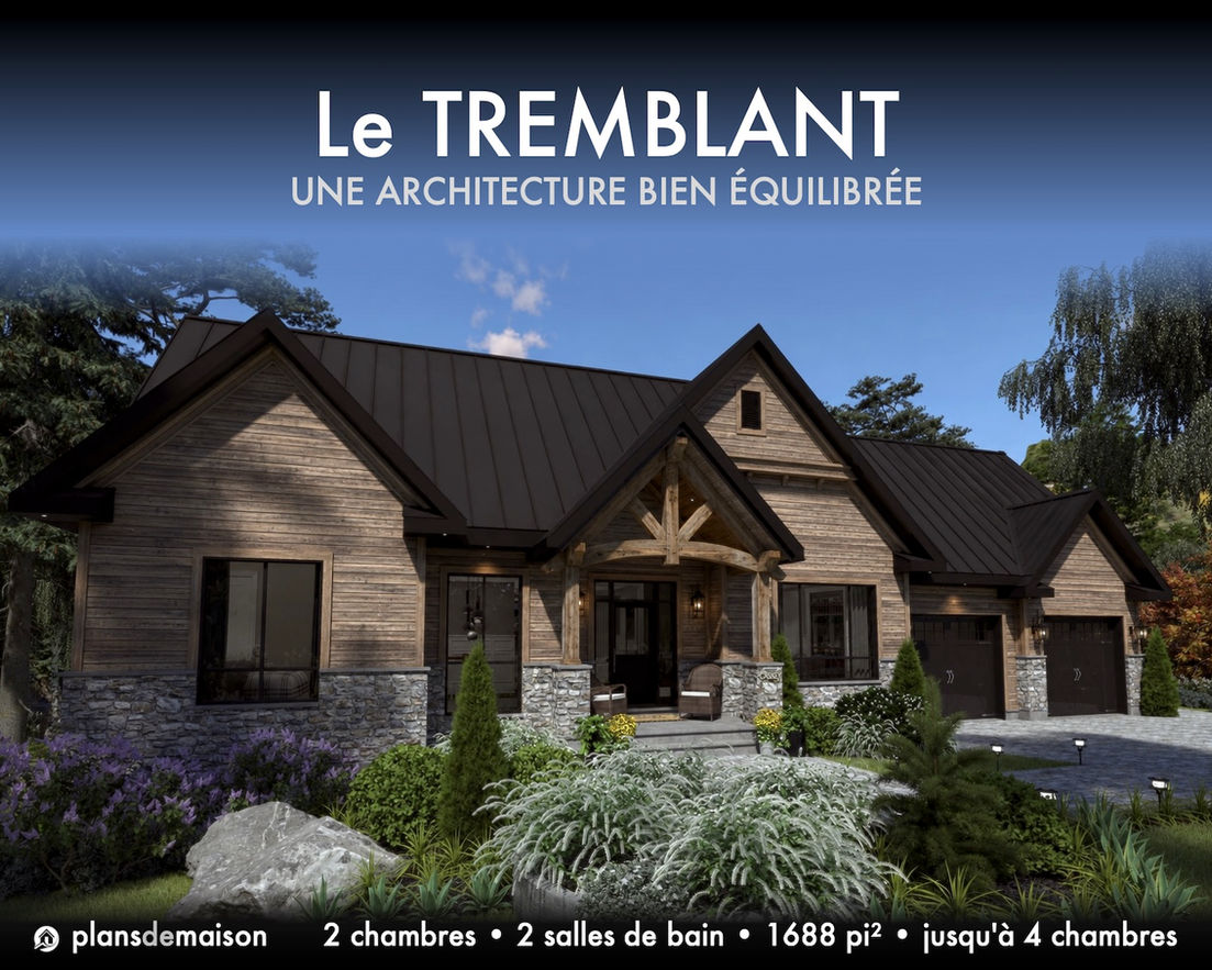 Perspective avant du modèle nordique en lumière matinale avec architecture nordique, entrée couverte en bois et aménagement paysager harmonieux