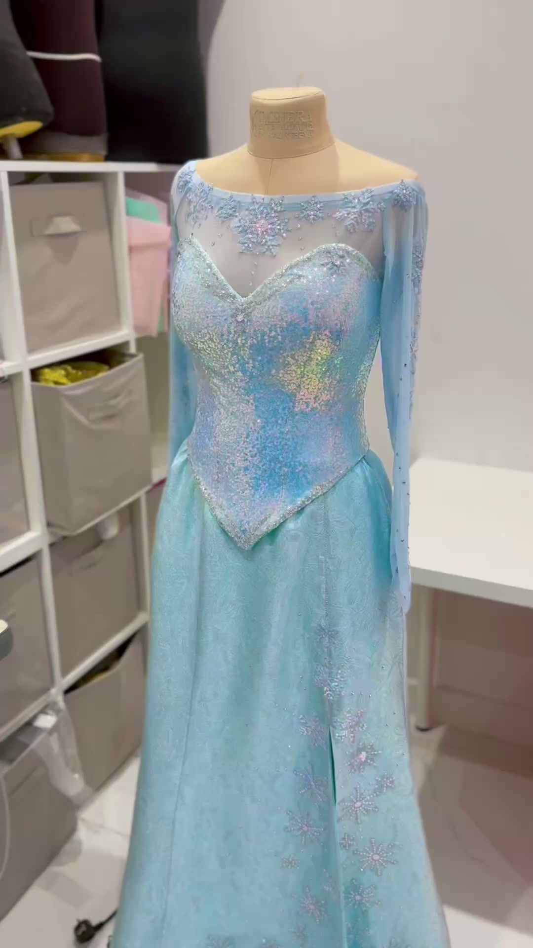 Elsa costume with brocade