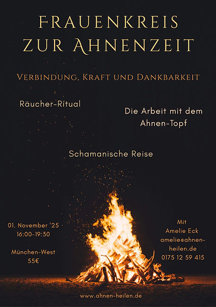 Flyer für schamanischen Frauenkreis Ahnenzeit in München