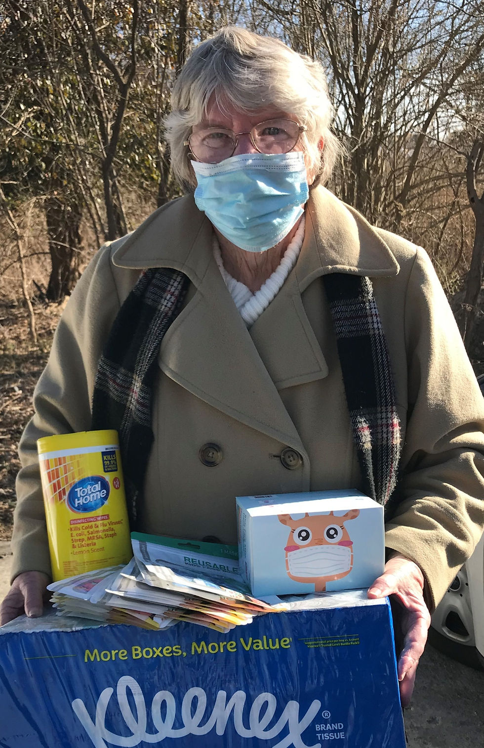 Sr. Maggie McDermott accepts donations on behalf of the Tolentine Zeiser Pre-K Program.