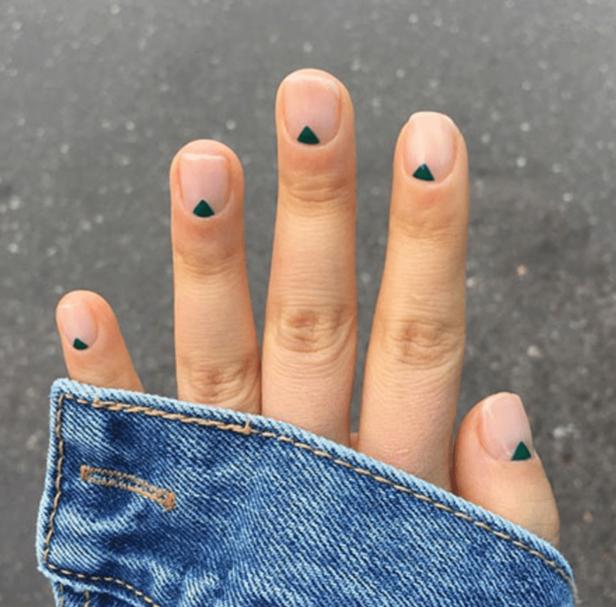 minimal neutral nail art