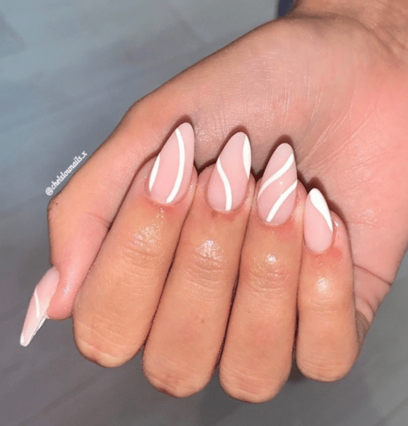 minimal neutral nail art