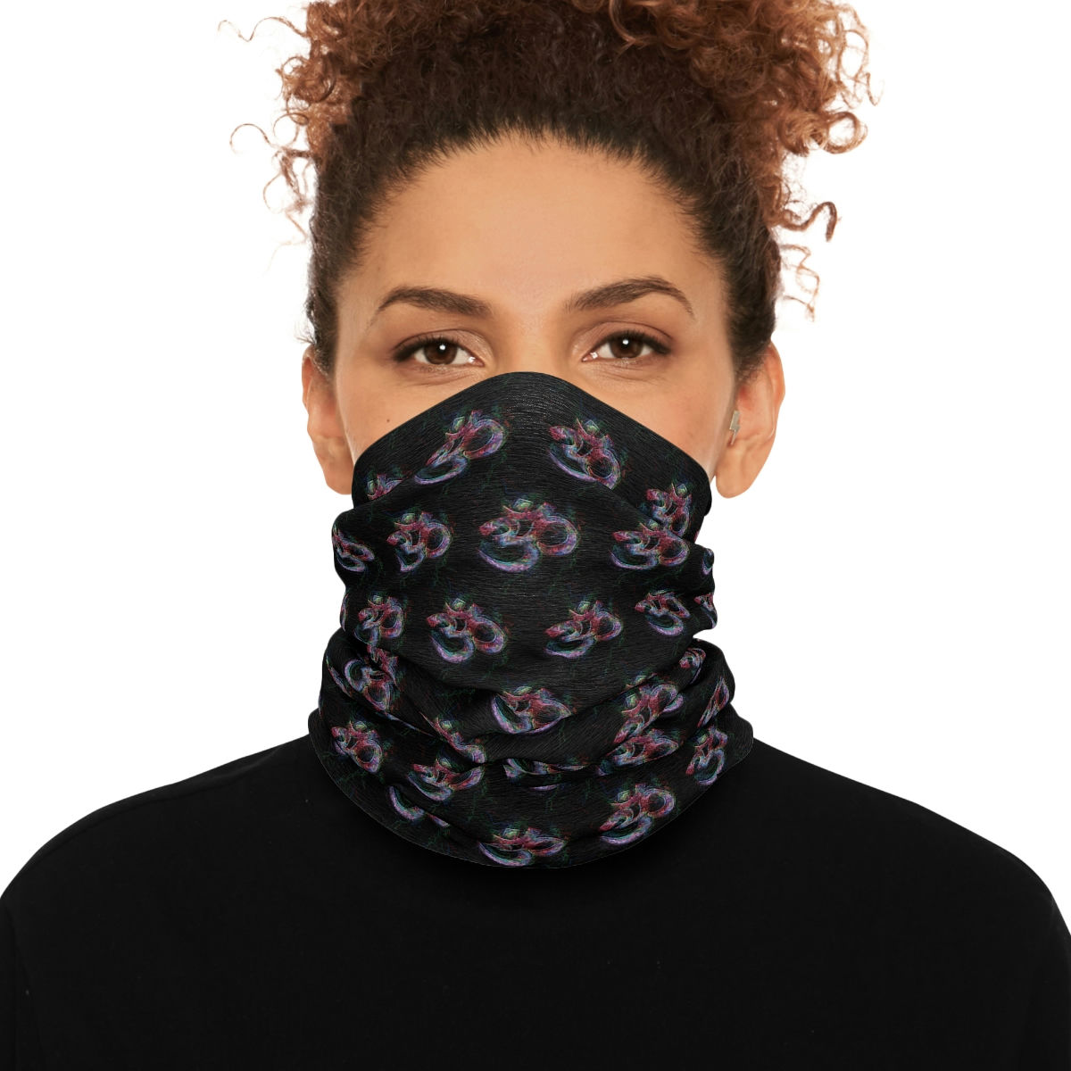 Om Black Tube Scarf
