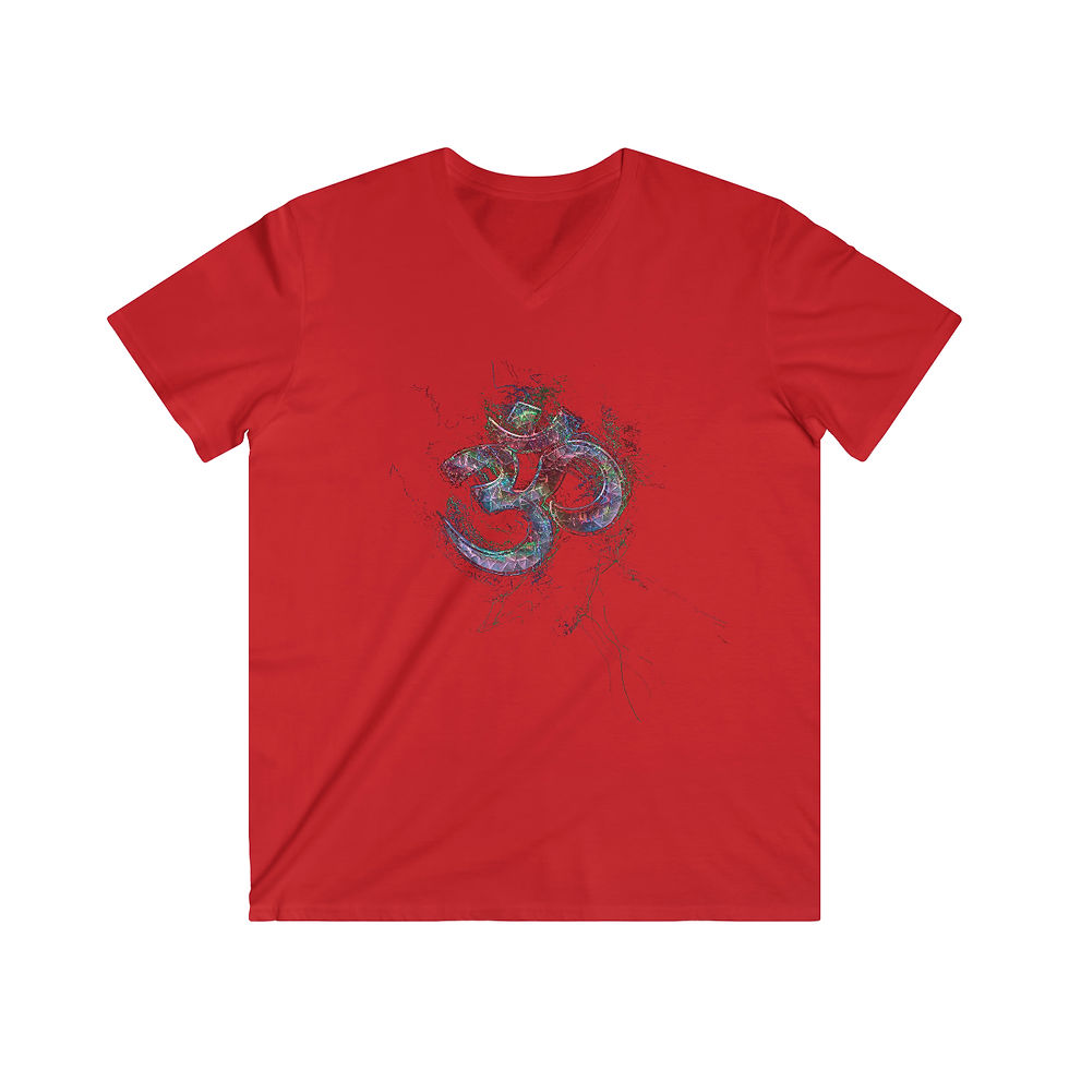 Thumbnail: Om Men's Fitted V-Neck Short Sleeve Tee