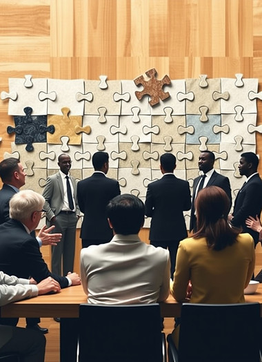 Create a picture of a mastermind group o