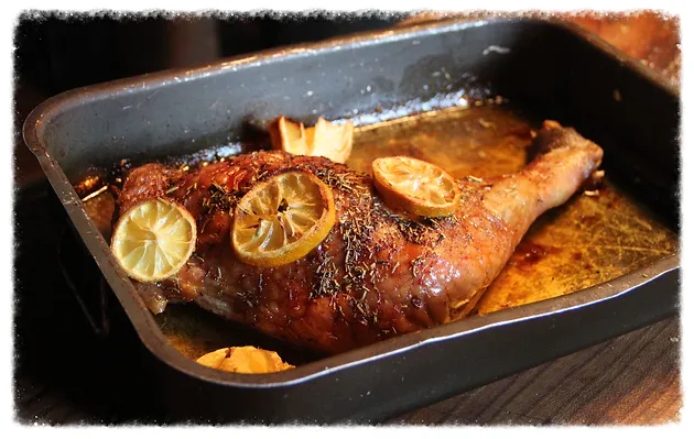 Cuisse De Dinde Rotie Au Thym Et Citron