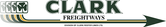 Clark Freightways with a green arrow pointing to the right